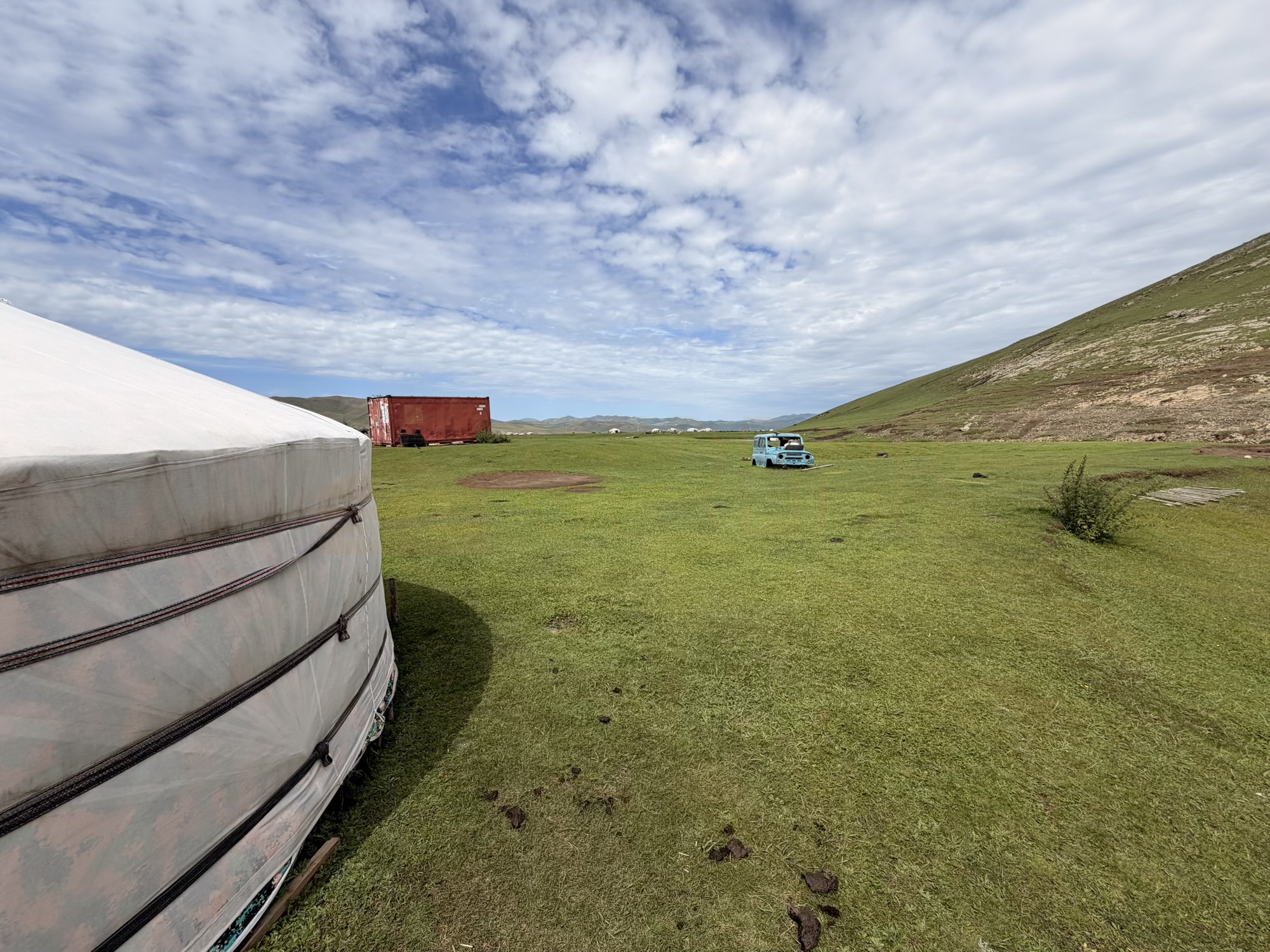 Sukhbat Orkhon Waterfall camp: View behind the ger. (Outside the ger)